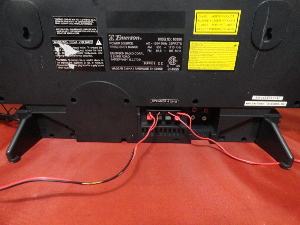 EMERSON MS3100 TRIPLE PLAY LINEAR 3 CD CHANGER