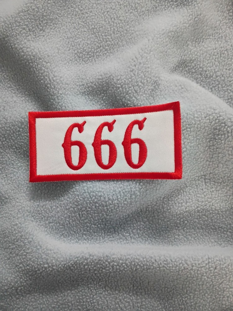 Red and White 666 PATCH Iron-on