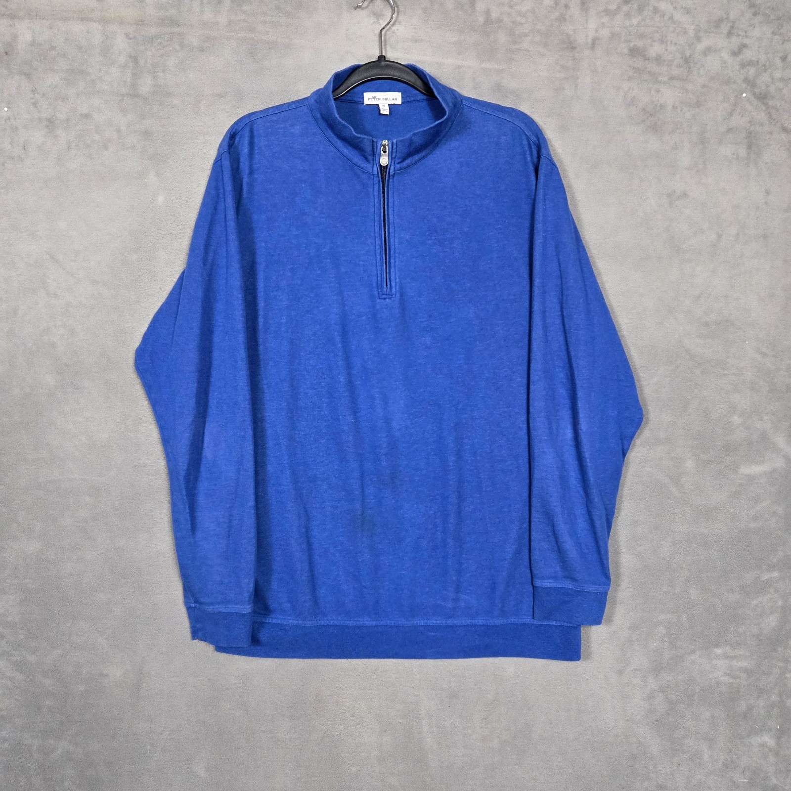 Peter Millar Golf Sweatshirt Mens XL Blue Crown Comfort Interlock 1/4 Zip