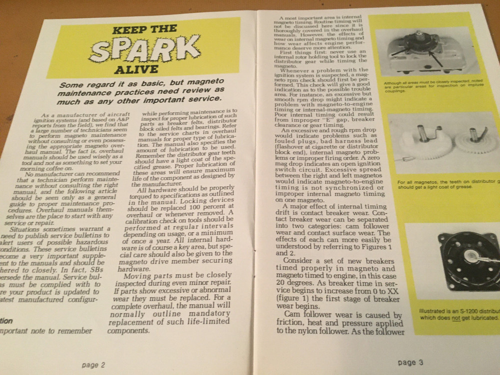 Bendix " Keep the Spark Alive" Magneto Maintenance Booklet.