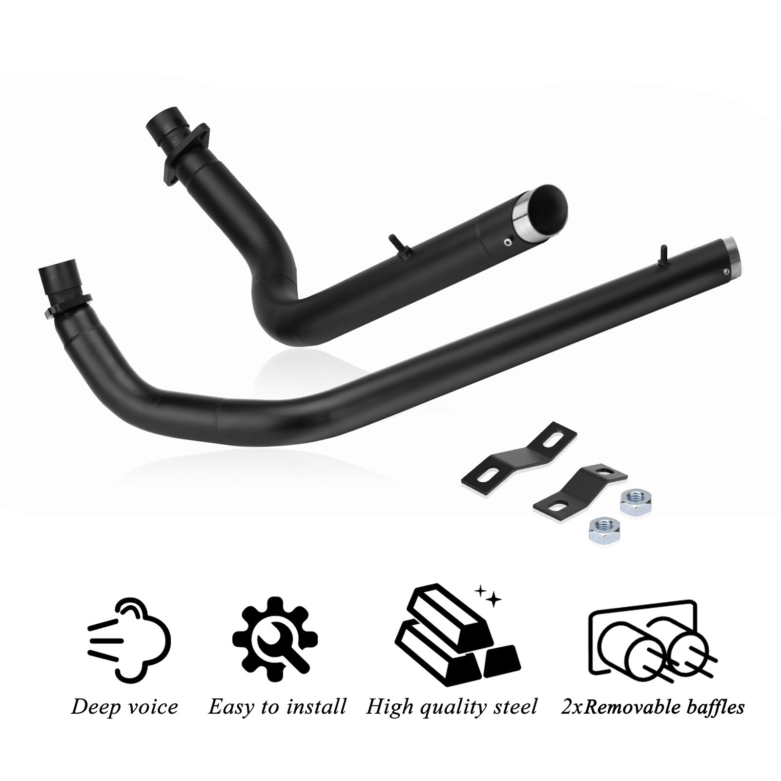 Shortshots Staggered Exhaust Pipes Baffle For Honda Shadow VT750 Shadow ACE 750