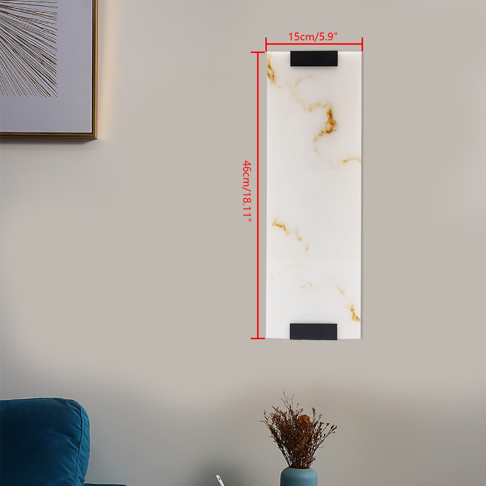 Marble Wall Light Hand Carved Alabaster Rectangular Sconce LED Indoor Wall Lamp