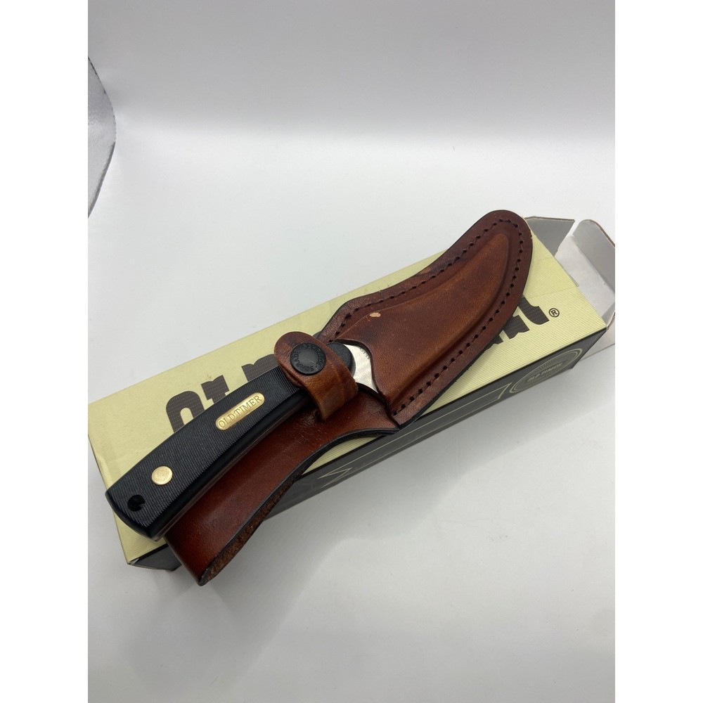 Old Timer 1520T Fixed Blade Knife with Leather Sheath & Original Box