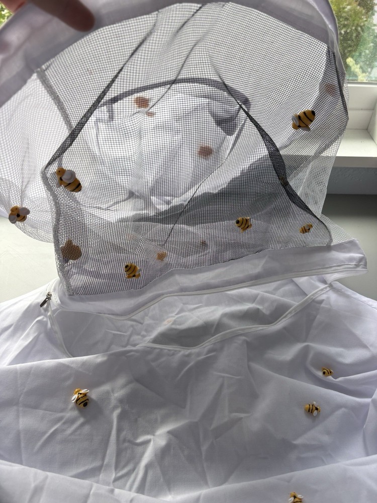 Bee Keeping Jacket Smock Hat Protective Coat Veil Beekeeping Pull Over XXL READ