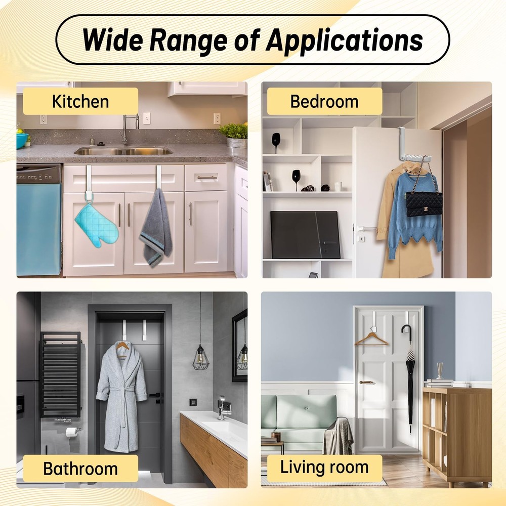 2 Pack Over The Door Drying Rack,Foldable Clothes Hanger Hook Organizer,Space...