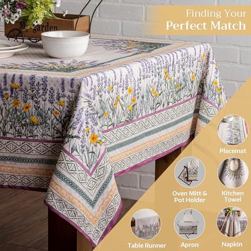 Table Cloth Rectangle Table 100% 90" x 60" (Rectangular) 10 - Fanny Lavender