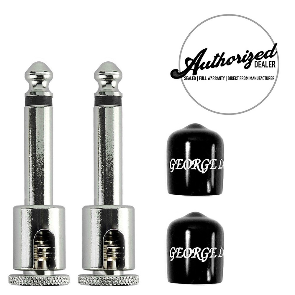 2 Pack | George L's Cable .155 Pedalboard Right Angle Plug & Jacket Kit | Black