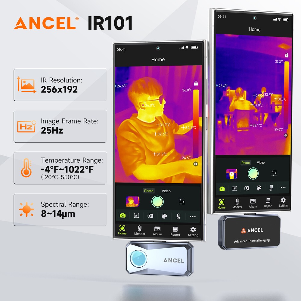 ANCEL IR101 Thermal Camera for Android (USB Type-C) 256x192 IR High Resolution