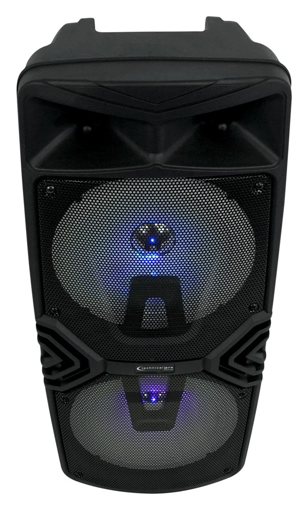 Technical Pro Dual 8" Rechargeable Karaoke Machine System w/Stand+Wireless Mic