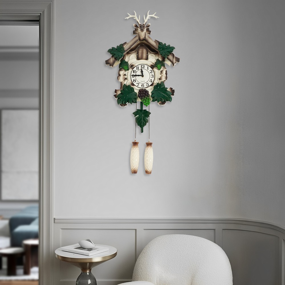 White Wall-mounted Clock Battery Powered Wall Clock Antler Shape Retrol Clock