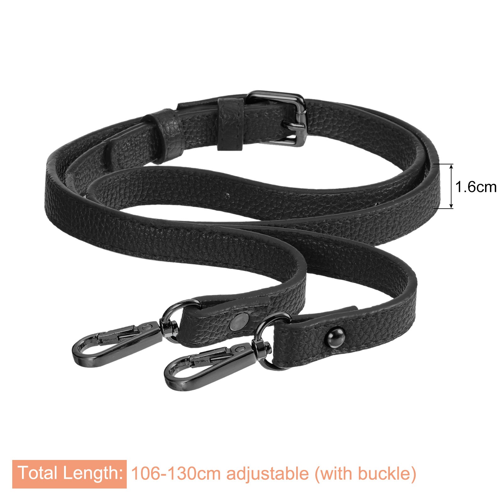 Leather Purse/Bag Handles Straps for Crossbody Handbags Bag 41-51" Black