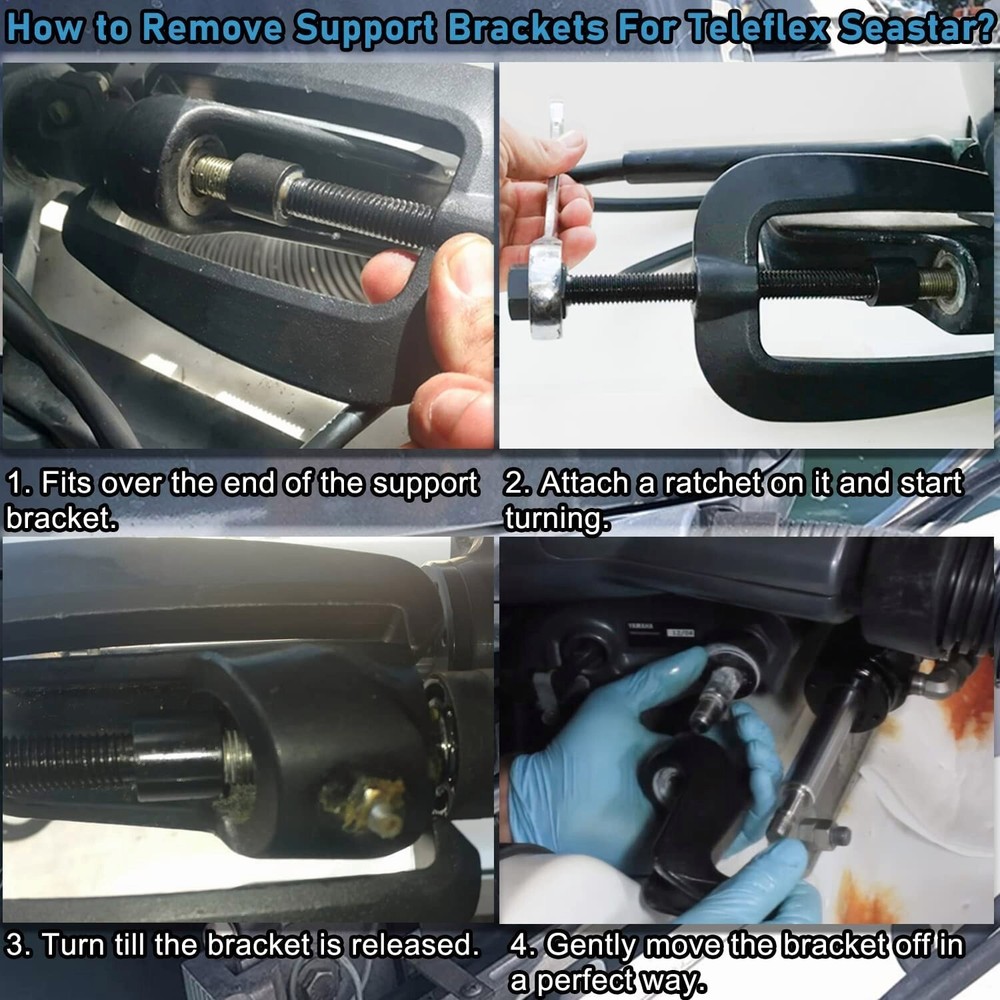 Black Hydraulic Steering Support Bracket Puller Removal Tool HS5157 For Seastar