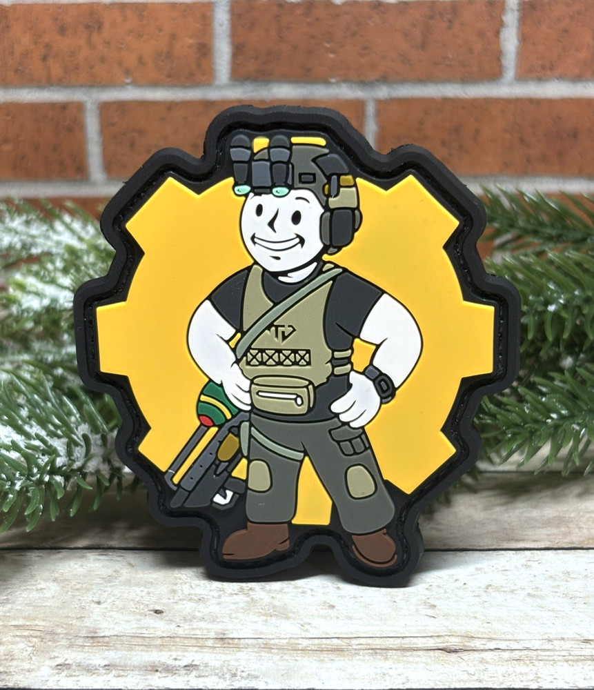 PVC Tactical Patch- Vault Tec Patch - Morale Gun Vault Boy Patch - Fallout Patch