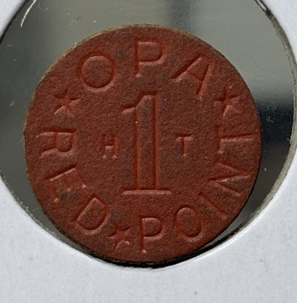 Opa Red Point HT WWII US Ration Token