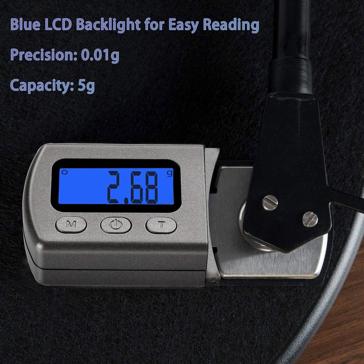 Digital LCD Cartridge Scale Gauge 0.01g/5.00g Turntable Stylus Force Scale Gauge