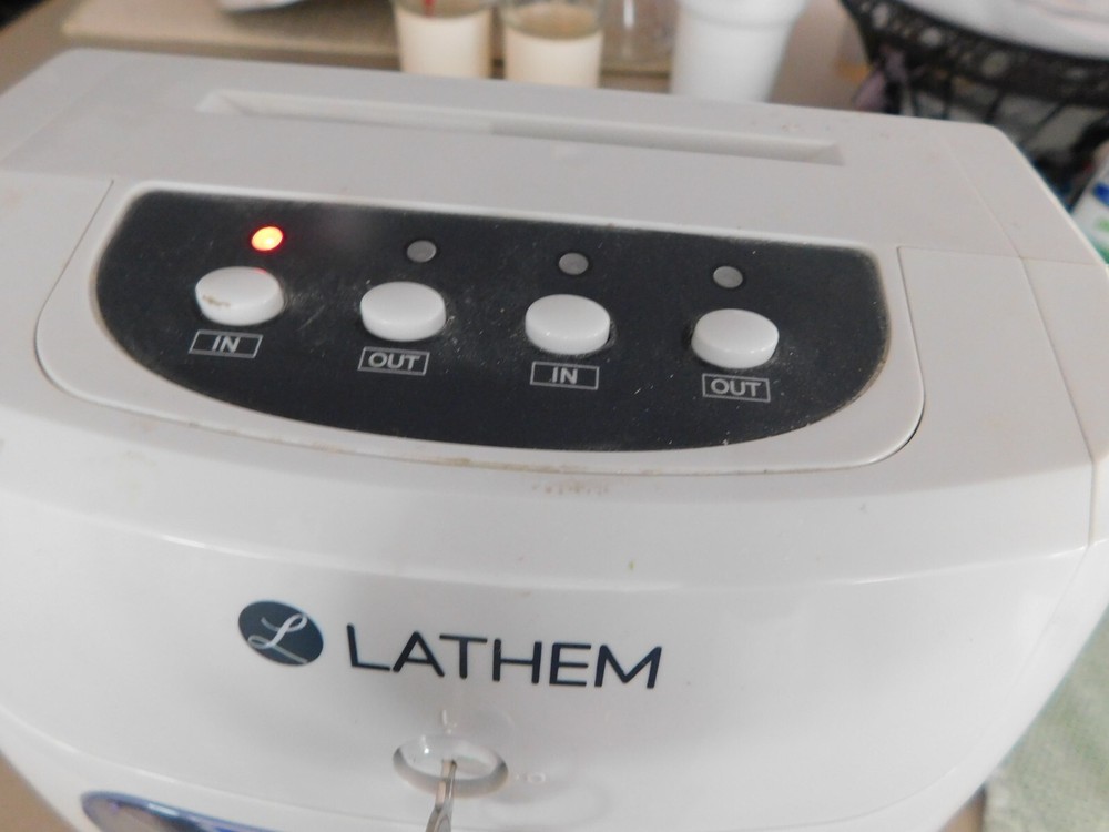 LATHEM 400E TOP FEED ELECTRONIC TIME CLOCK KIT- CARD PUNCH STAMP EUC