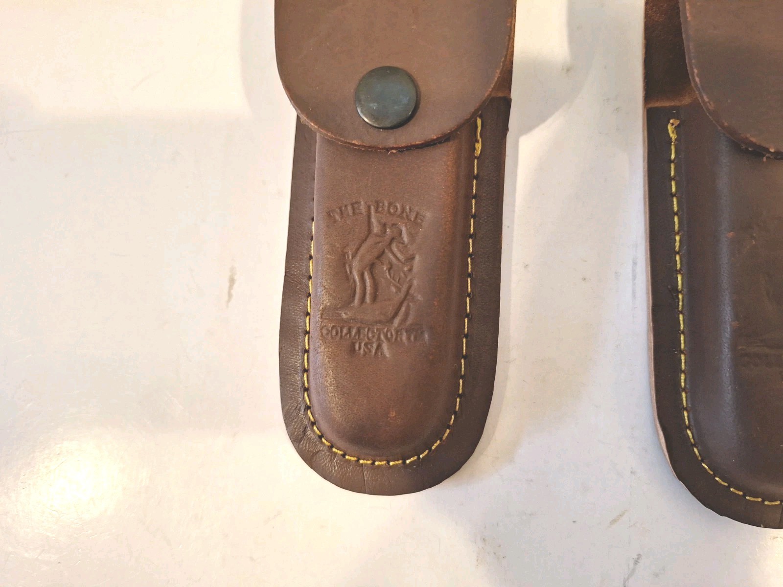 2 Brand New Well Constructed Genuine Leather Pocket Knife Sheaths