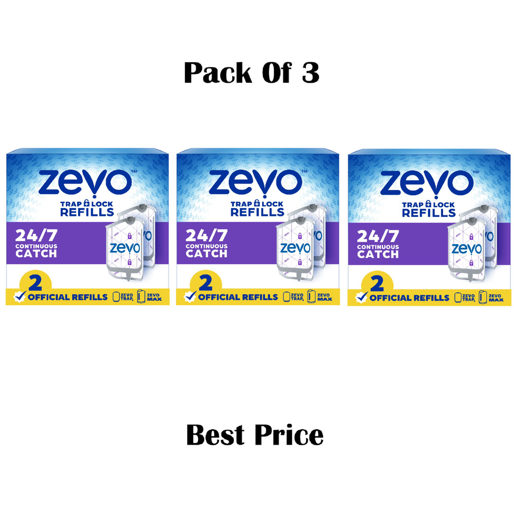 Zevo Flying Insect Trap Refill: 2 Indoor Light Trap Refill (6 Refill Cartridges)
