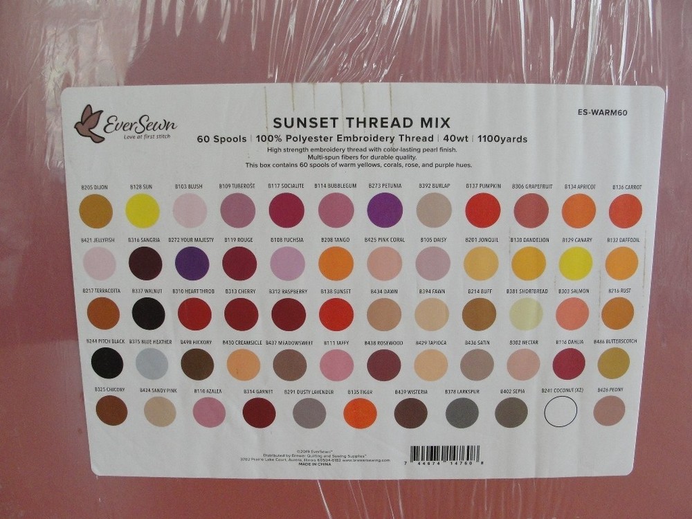 Polyester Embroidery Sunset Kit EverSewn 60 Spools