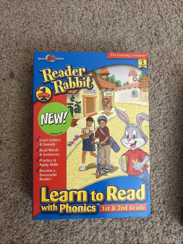 Reader Rabbit Learn to Read with Phonics! 1st & 2nd Grade for PC, Mac New Sealed