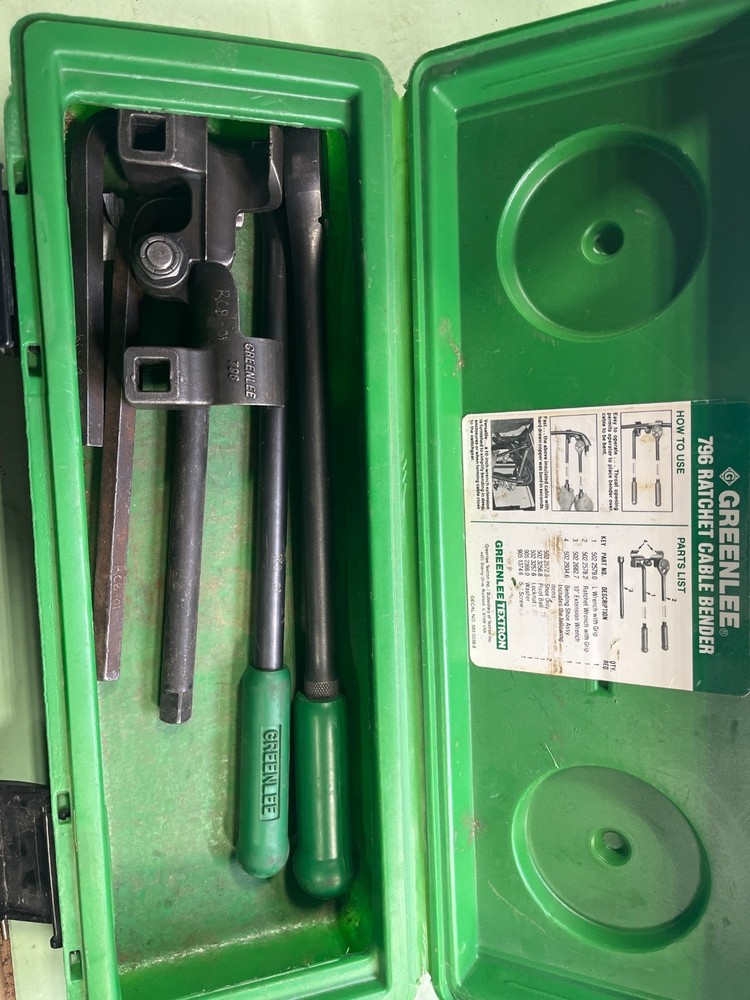 Greenlee 796 Ratchet Cable Bender Complete Kit w/ Case Electrical Tool