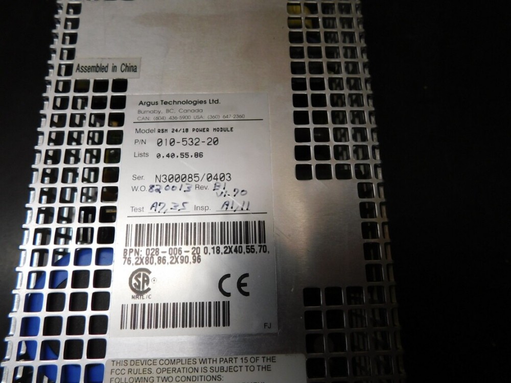 ARGUS Unity Series Rectifier Module -- RSM 24/18 -- 010-532-20