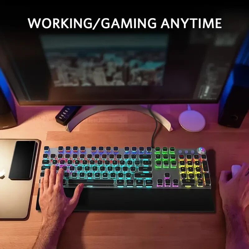 Mechanical Gaming Keyboard LED Rainbow Gaming Backlit