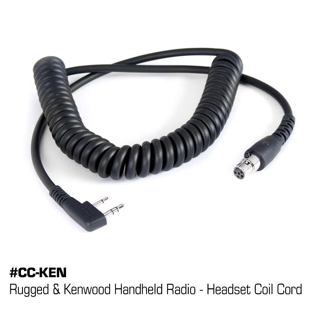 H41 Behind The Head Headset w/ Adapter Cable for Rugged Radios, Kenwood, Racing