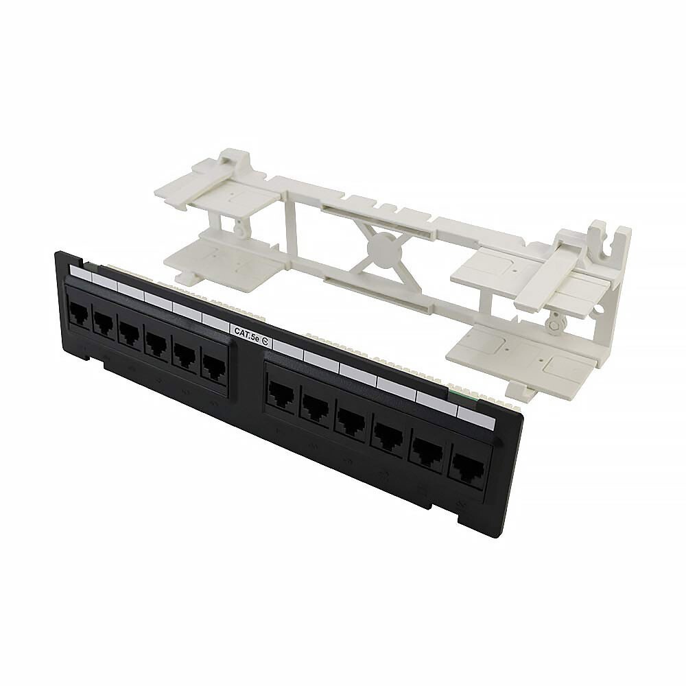 Construct Pro 12-Port Cat5e Wall Mount Patch Panel, RoHS Compliant