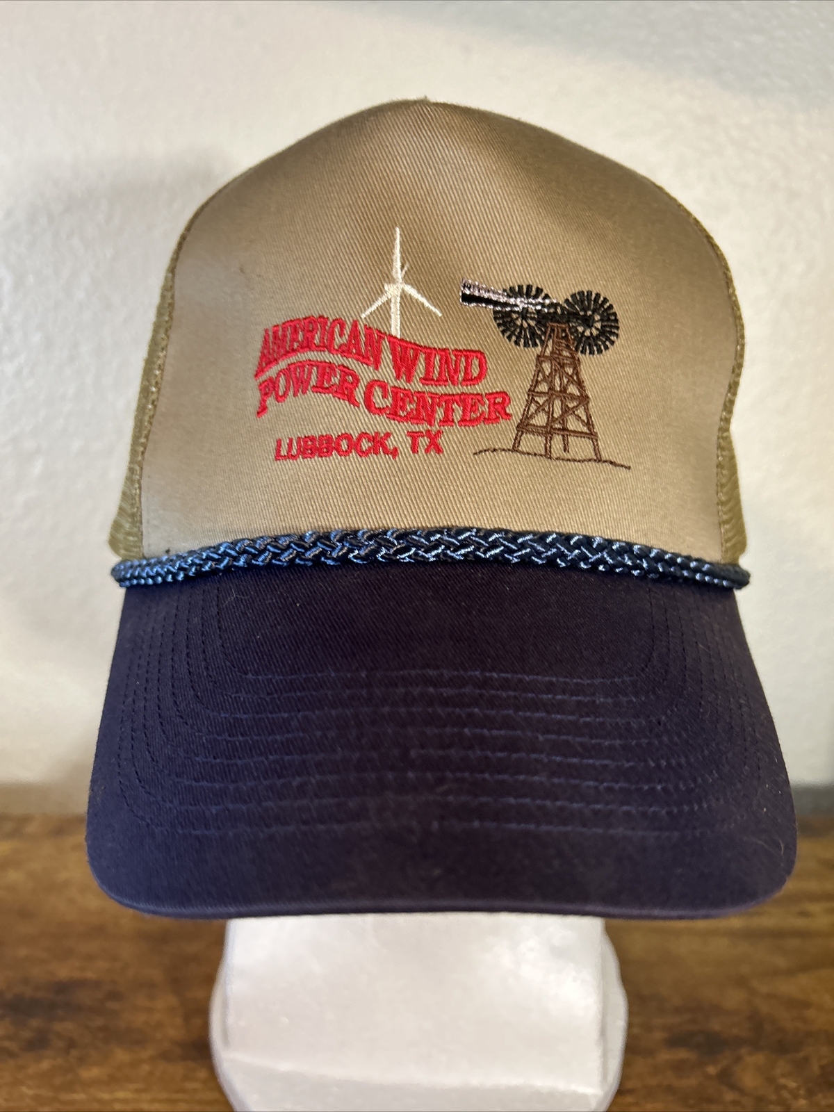 American Wind Power Center Lubbock, TX Rope Accent OSFM Embroidered Tan Cap Hat