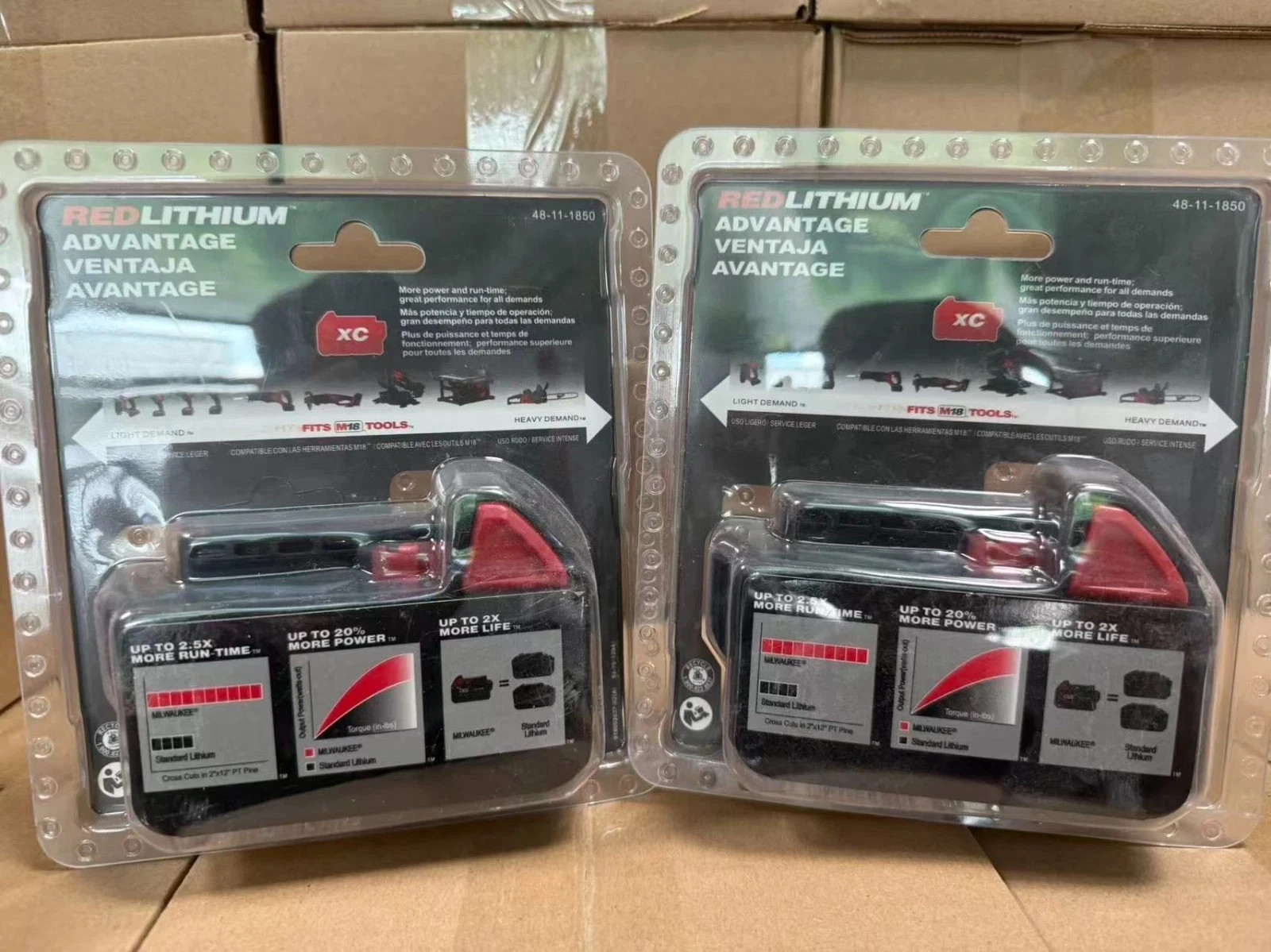 2 PCS Milwaukee 48-11-1850 M18 XC 5.0 AH 18 Volt Capacity Battery New In Pack