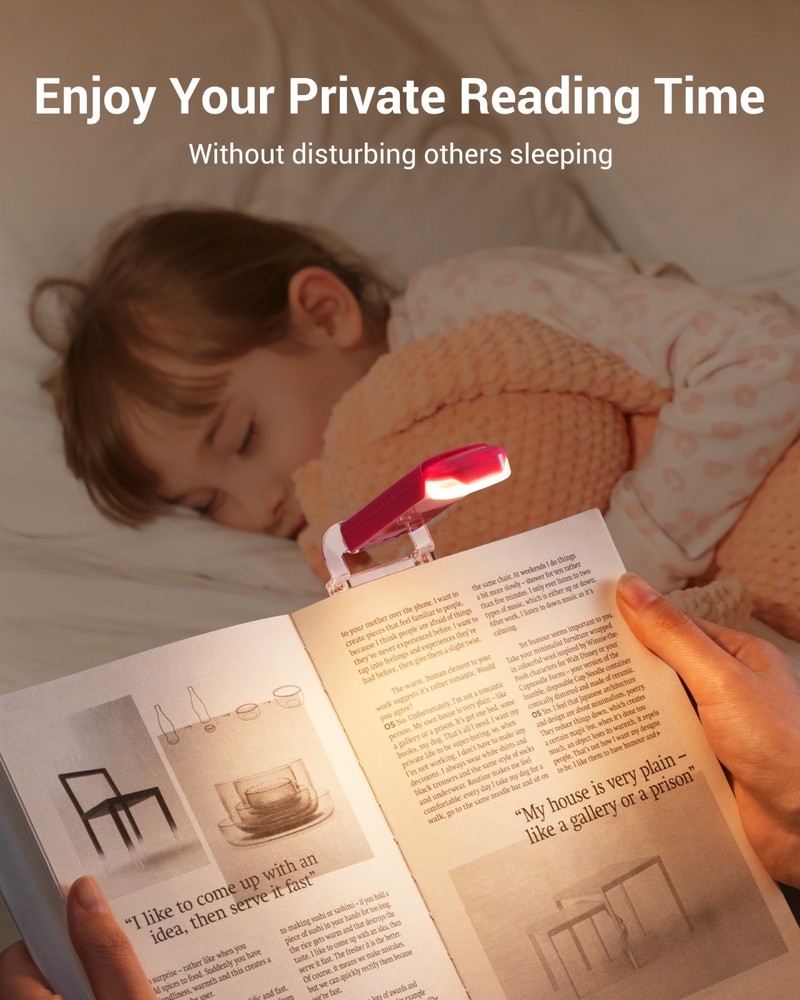 DEWENWILS Book Reading Light, USB Rechargeable Booklight for Reading in Bed