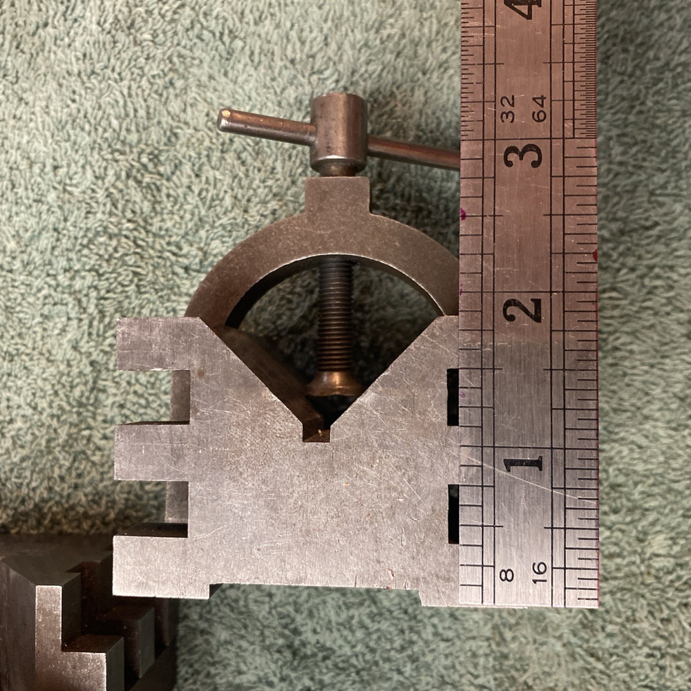 2pc Set vintage machine tooling v-block with clamp