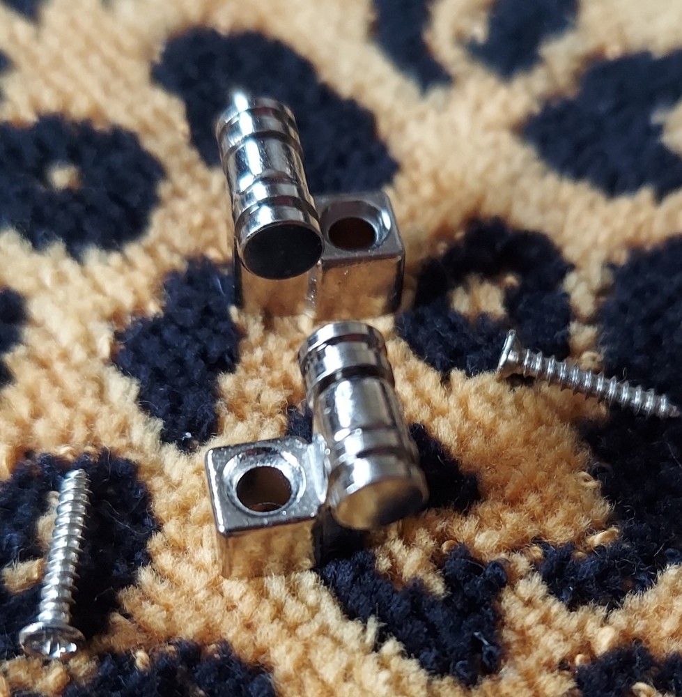 string tree guides (2) roller style chrome with screws 2pc