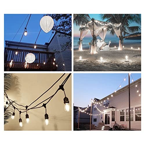 S14 5000K Daylight Outdoor String Lights Bulbs Replacement, Shatterproof &