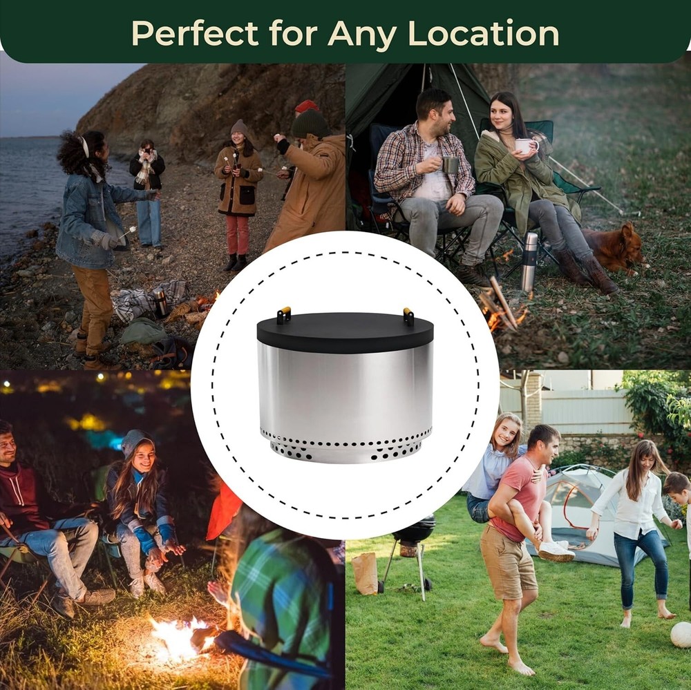 FEBTECH 27.5 inch Round Firepit Lid - Perfect Fit for 27" Smokeless Fire Pits