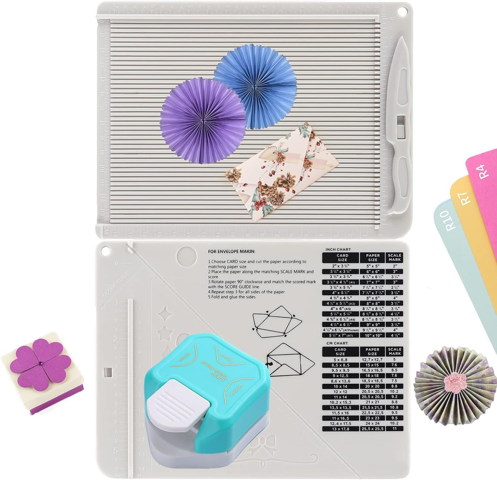 2Pcs Score Board Multi-Purpose Scoring Board Envelope Maker with Bone Folder and