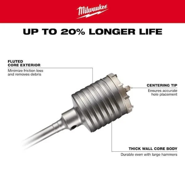 Milwaukee 48-20-5412 - 2-5/8 in. x 11-3/8 in. SDS-MAX Concrete Core Bit - NEW