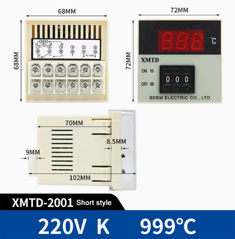 XMTD-2001/2002 Digital Temperature Controller 220V380V E/K-Type PT100 CU50 Type