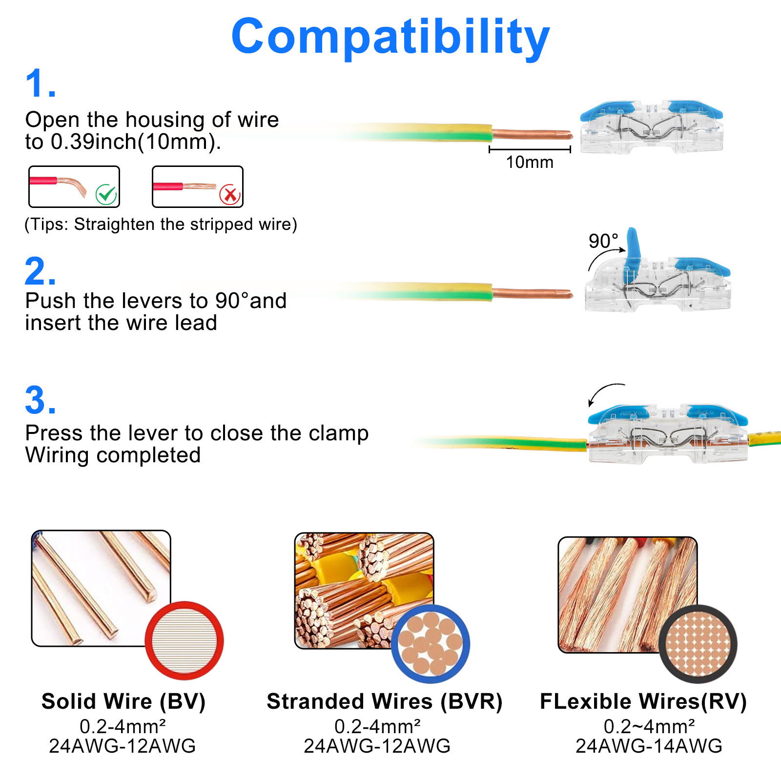 80Pcs 28-12AWG Lever Wire Connectors Quick Connect Electrical Splicing Kit