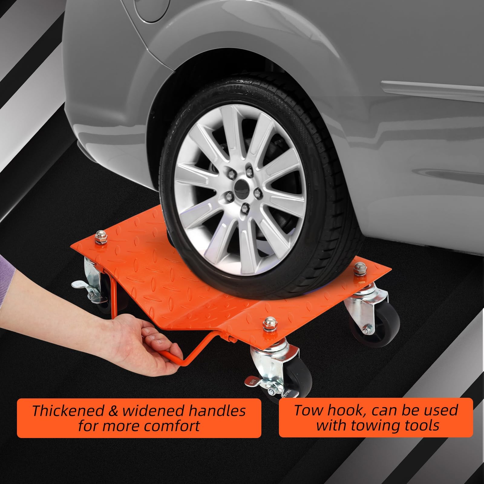 Set of 4 6000LBS Car Dolly Wheel Tire Dolly Heavy Duty Skate Auto Repair Dolly