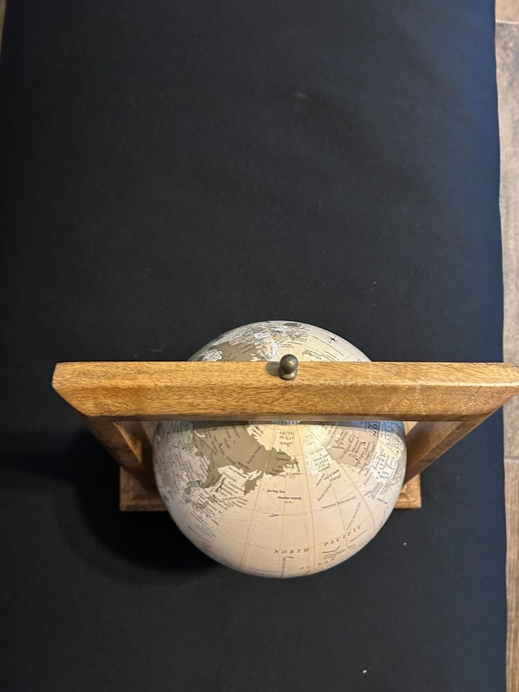 Square Wood Framed Globe 12"X13"X 9"