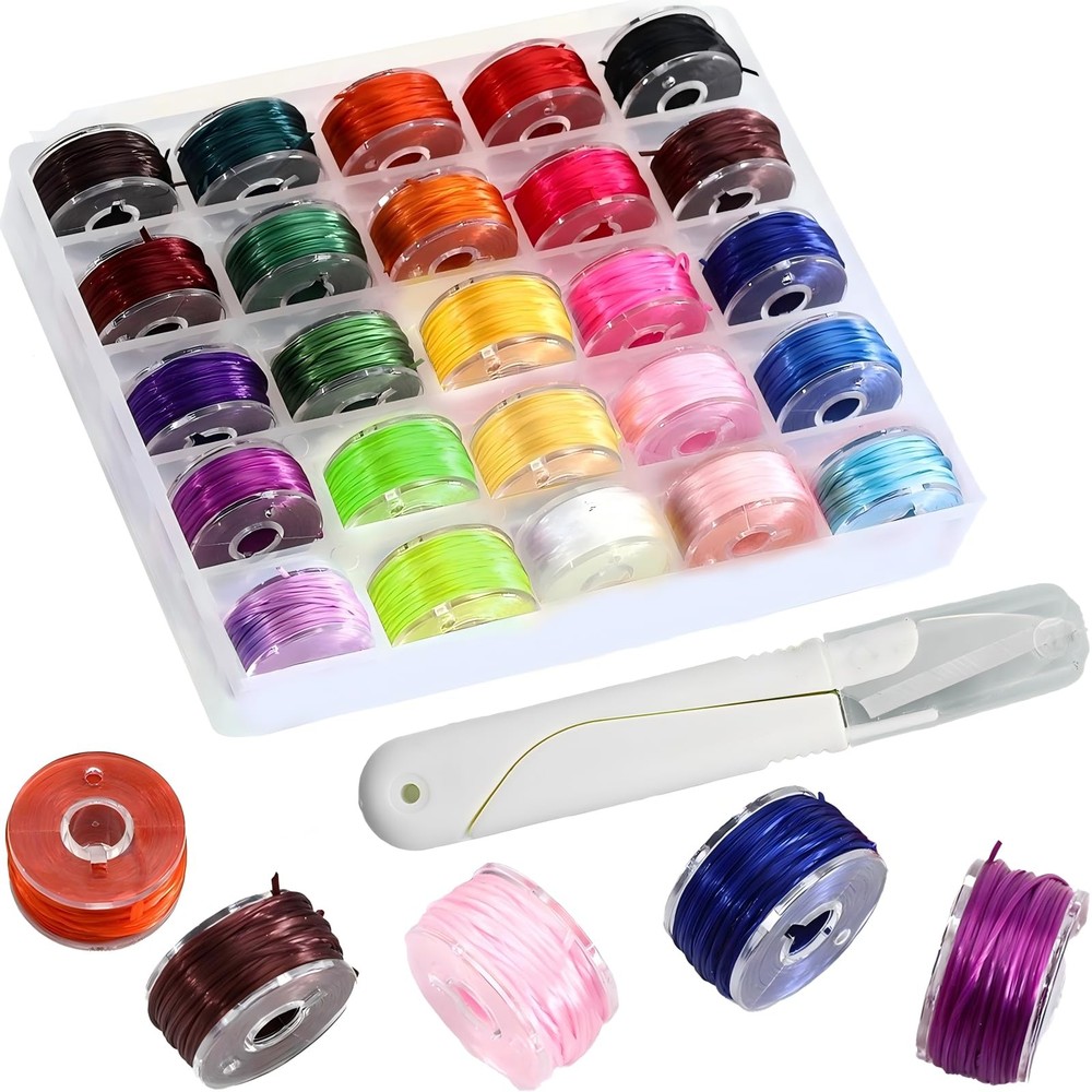 25 Colors 0.8mm Elastic String Cord for Bracelets, 25
