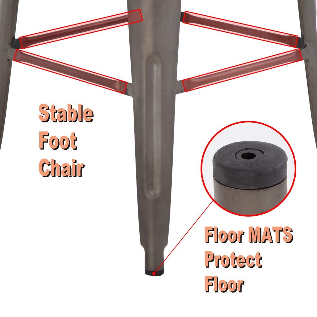 FDW 30 Inches Bar Stools Set of 4 Bar Stools Counter Height Metal Stool Patio St