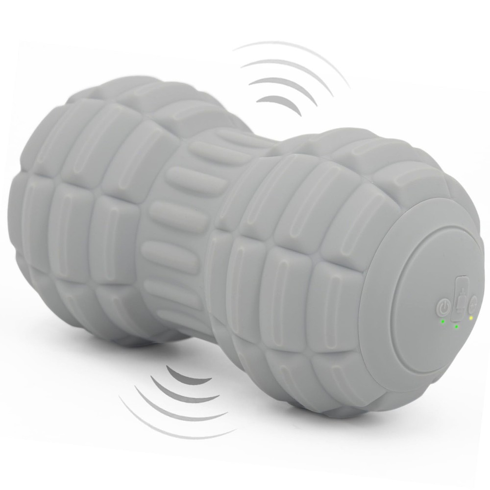 Vibrating Peanut Massage Ball - Silicone Trigger Point Roller for Back, Neck,...