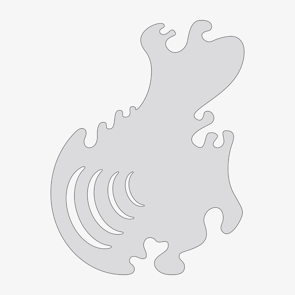 Freehand Shield #4 - Reusable Airbrush Stencil Template