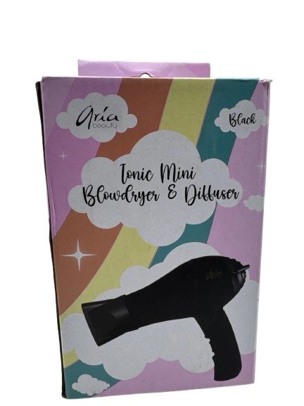 Aria Beauty Tonic Mini Blowdryer & Diffuser - Black