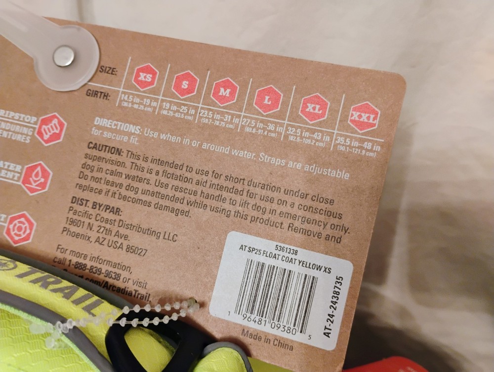 Arcadia Trail High Visibility Flotation Aid - XS. Size Extra Small!