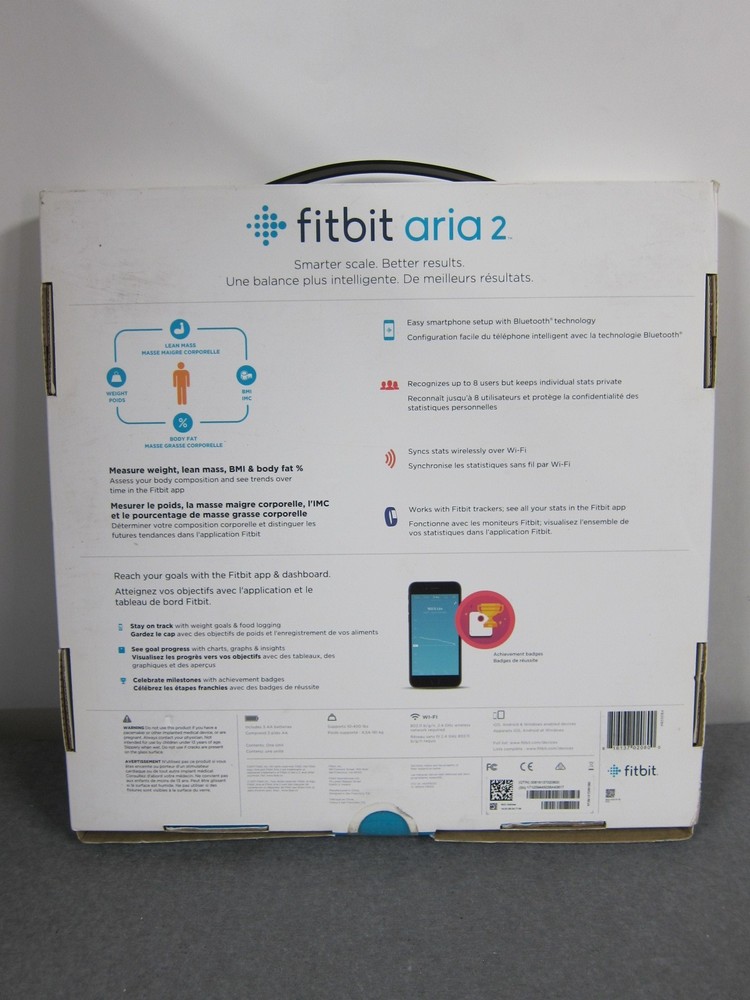 Fitbit Aria 2 Digital Bluetooth Bathroom Smart Scale Black - NEW