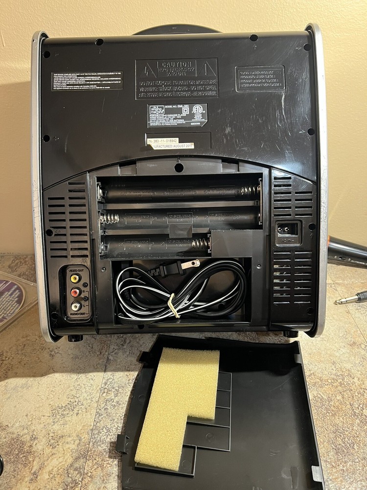THE SINGING MACHINE SML-383 PORTABLE KARAOKE MACHINE with 🎤 SONY, Disk & Cable